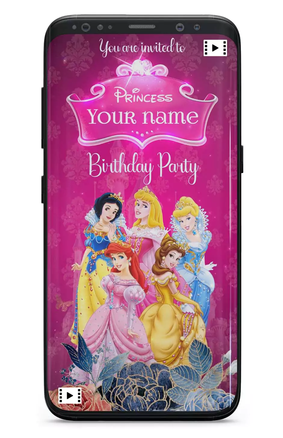 Princess birthday invitation video