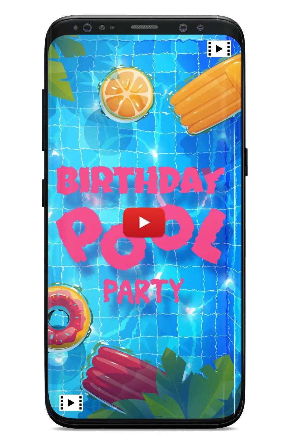 Birthday pool party invitation video