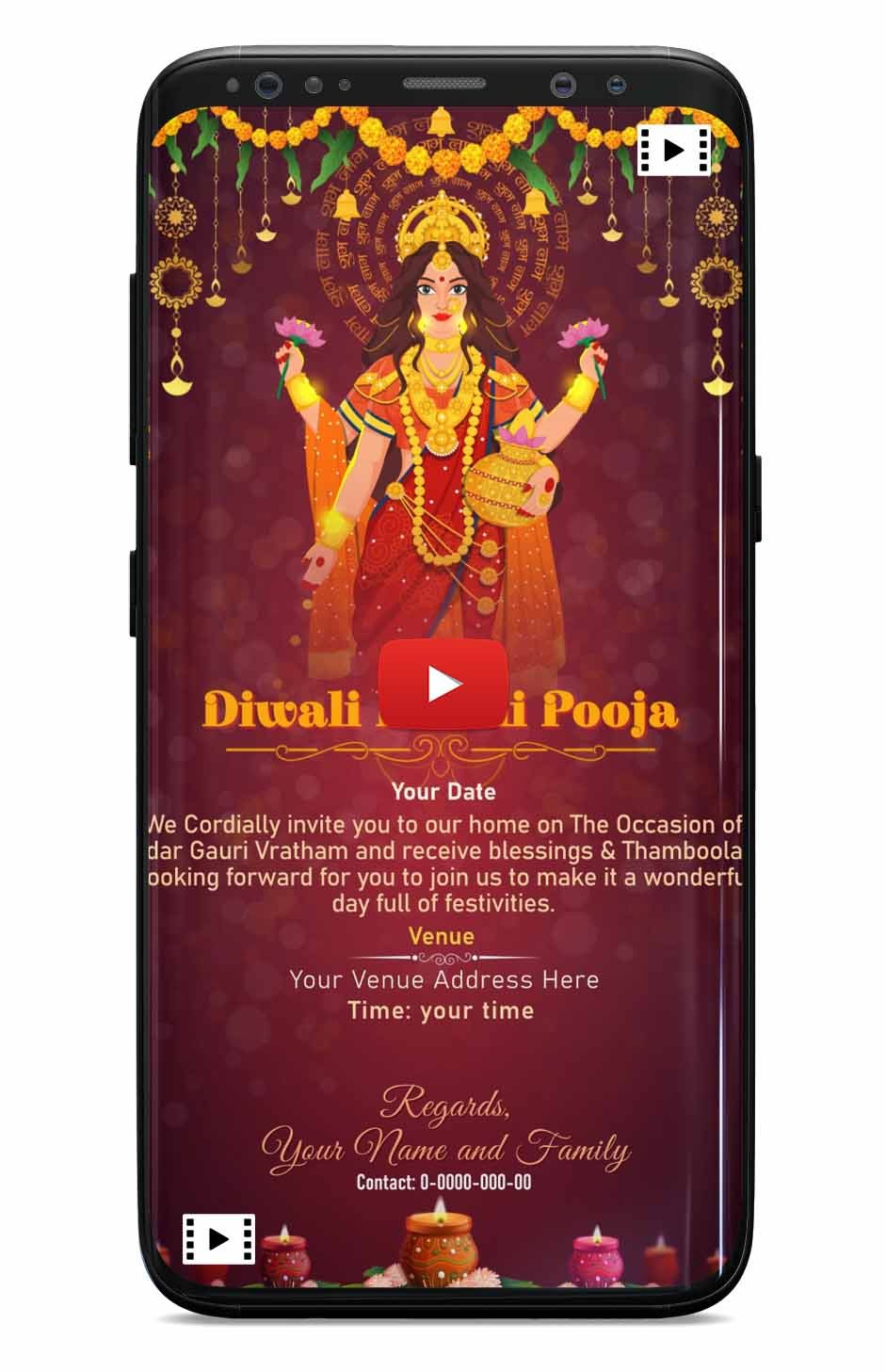 Diwali celebration invitation
