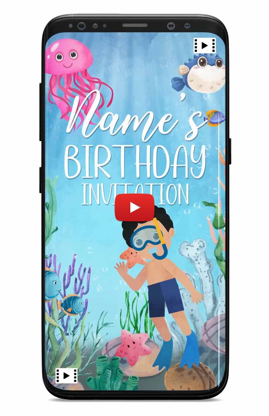 Under the Sea birthday invitation video