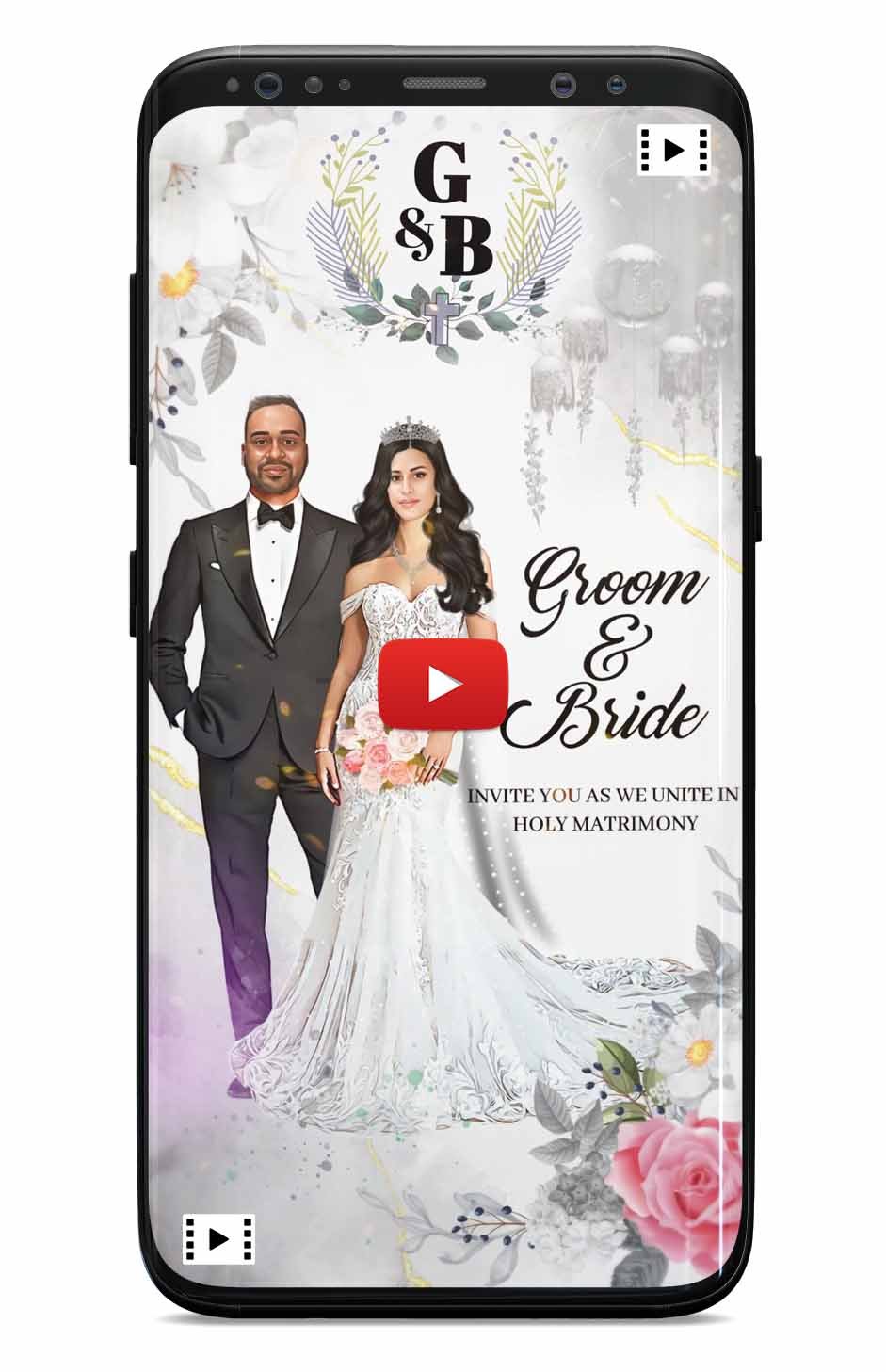 Christian Wedding invitation Caricature video