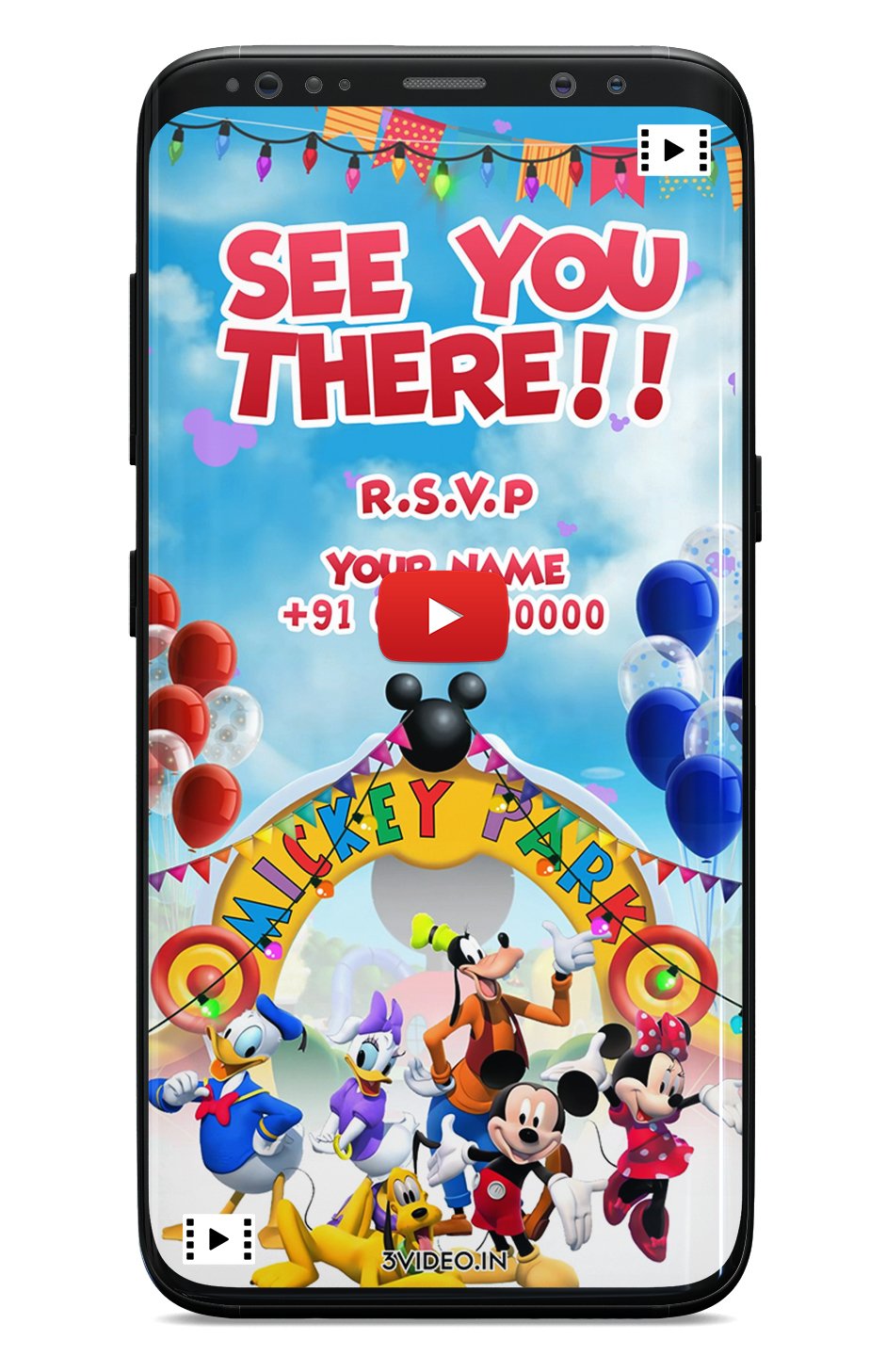 Mickey Mouse Birthday Invitation Video_V-2