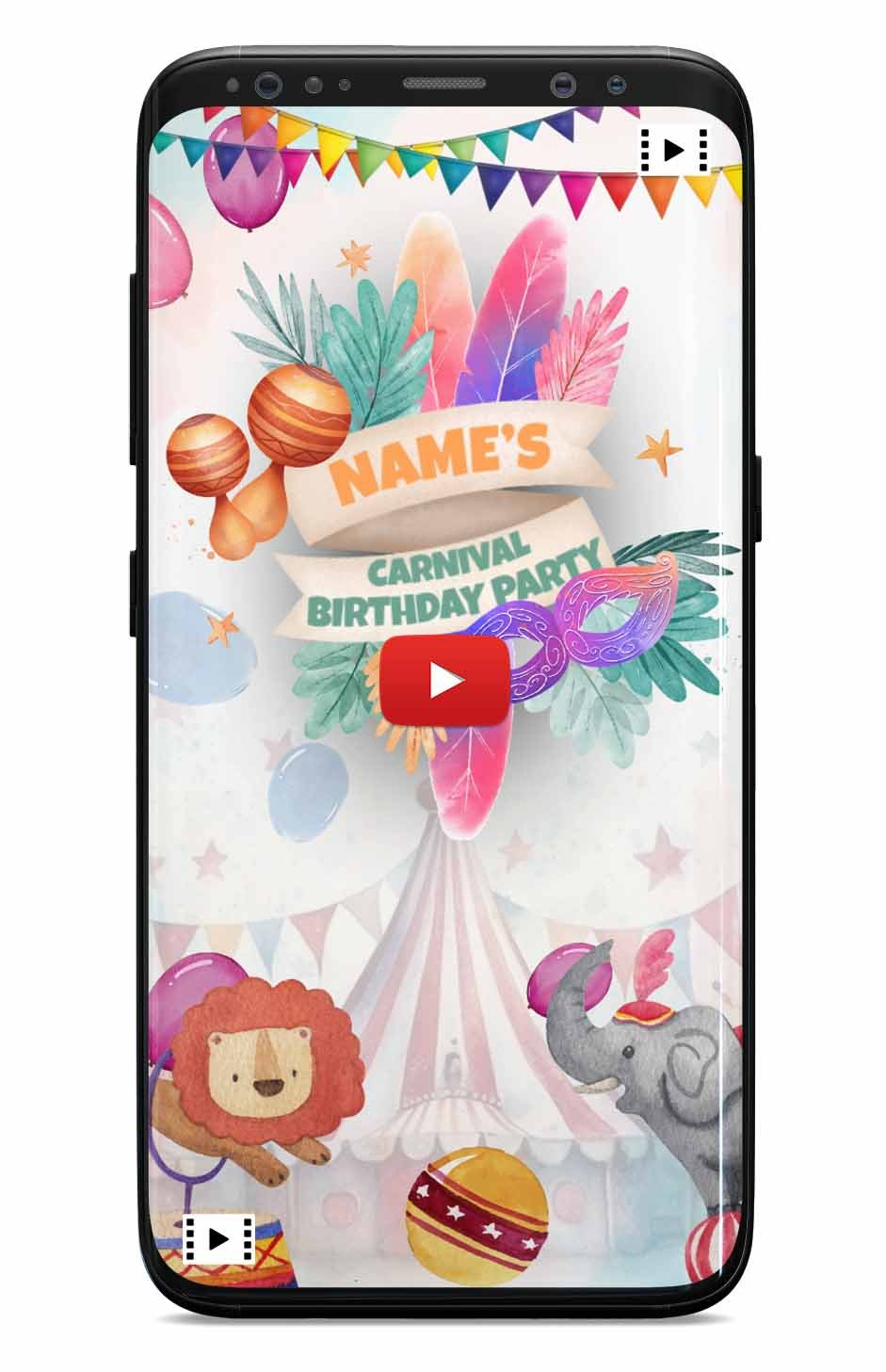 Carnival Birthday Invitation Video