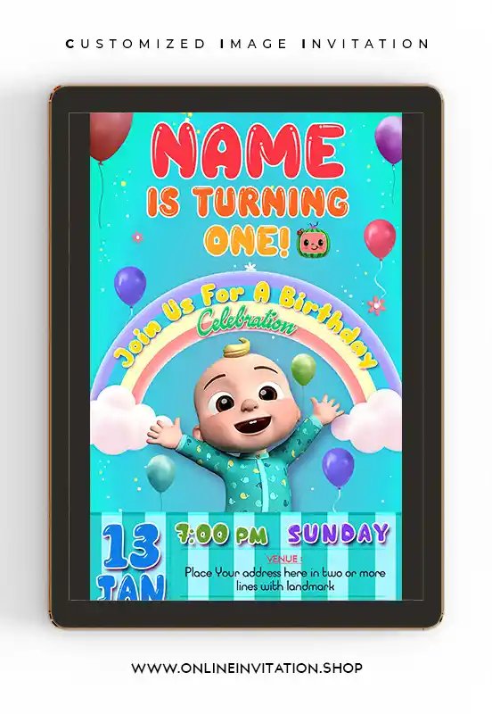 Cocomelon invitation card_V-1