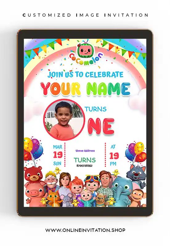 Cocomelon invitation card_V-6