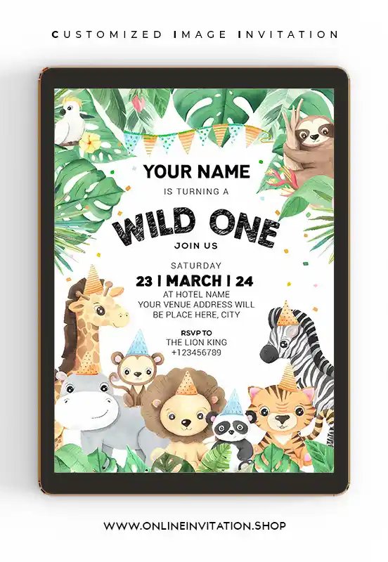 Jungle Birthday Invitation Image Card_V1