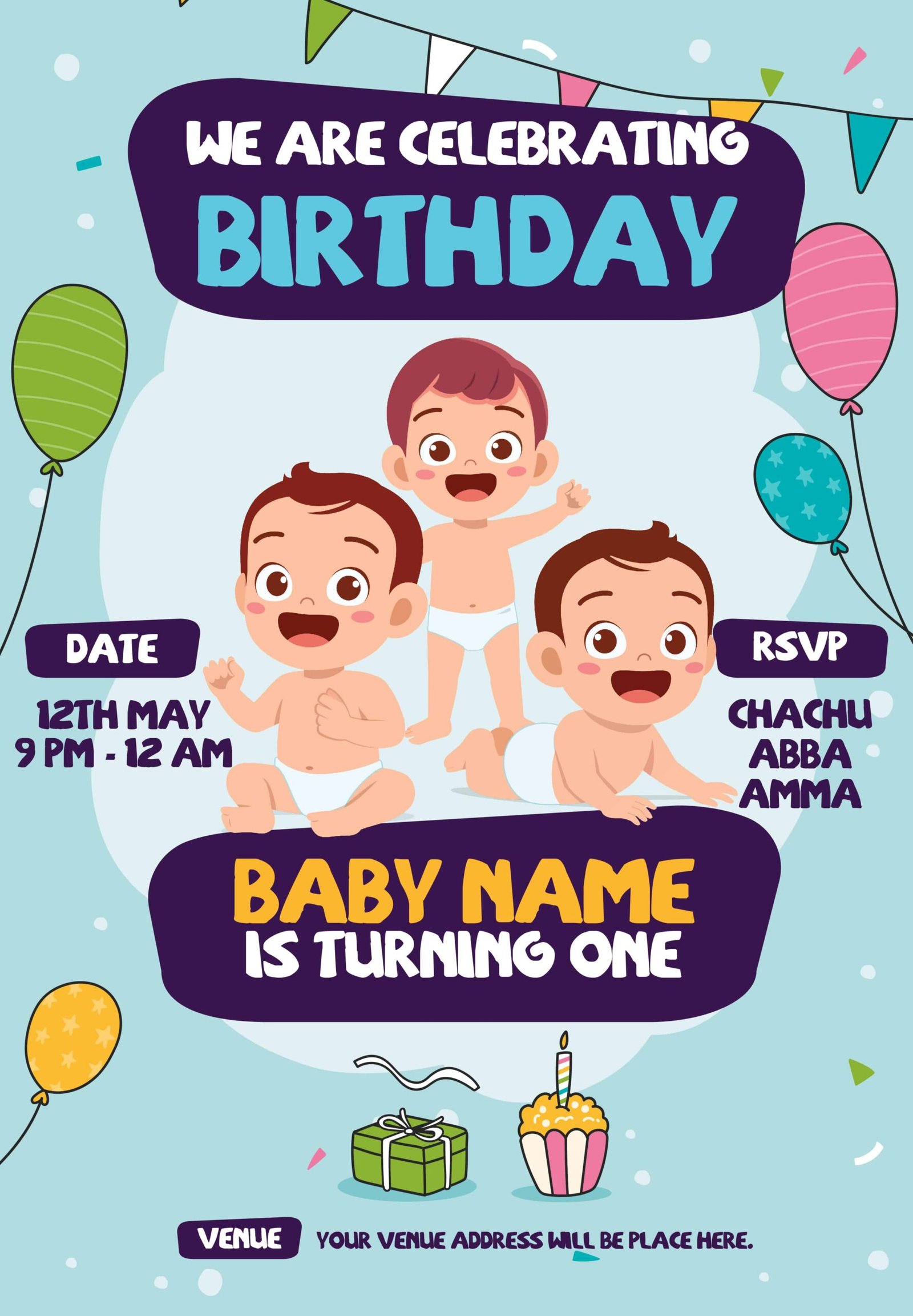 Magic of Birth Invitation Card