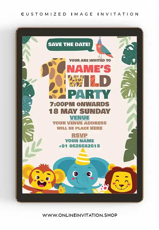 Jungle Birthday Invitation Card_V4