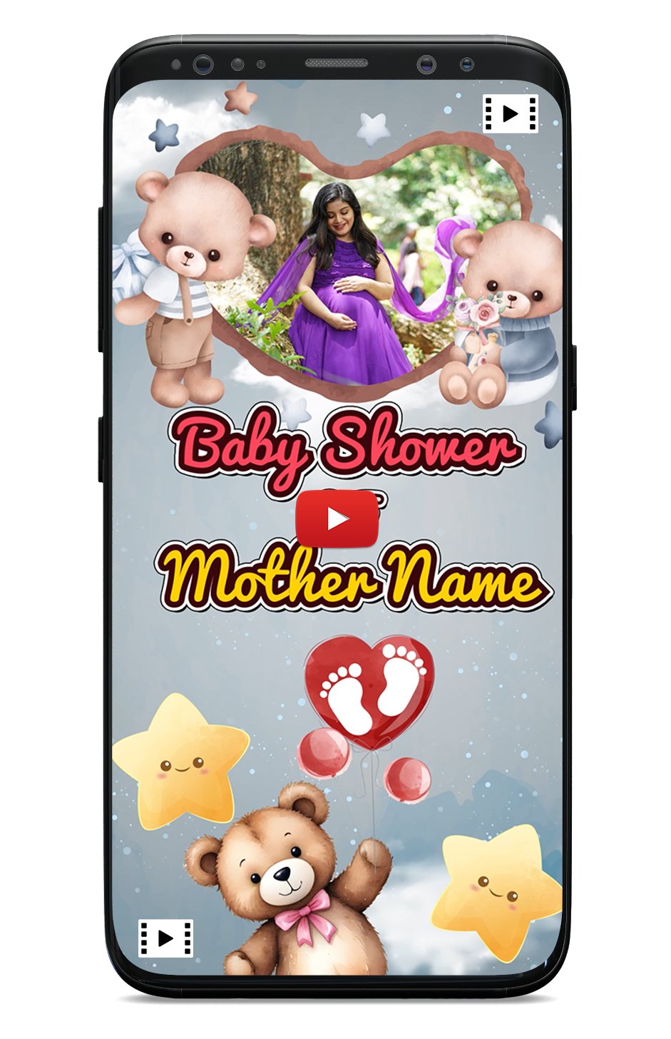 Teddy bear baby shower invitation_3VPS-V02