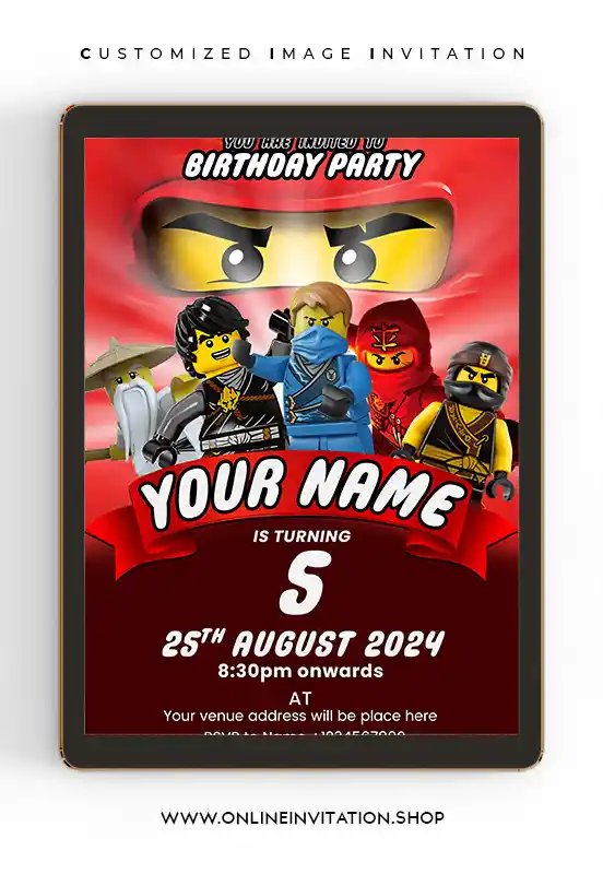 Lego Birthday Invitation Card online