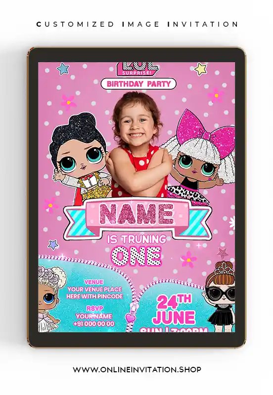 LOL Surprise Birthday Invitation Card online