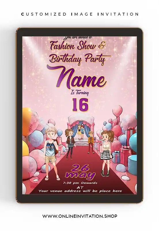 Fashion Birthday Invitation Card