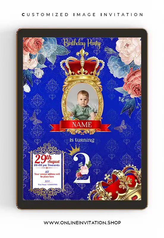 Prince Birthday Invitation Card