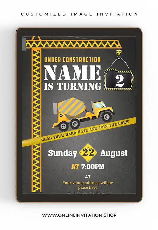Construction Birthday Invitations | Online card