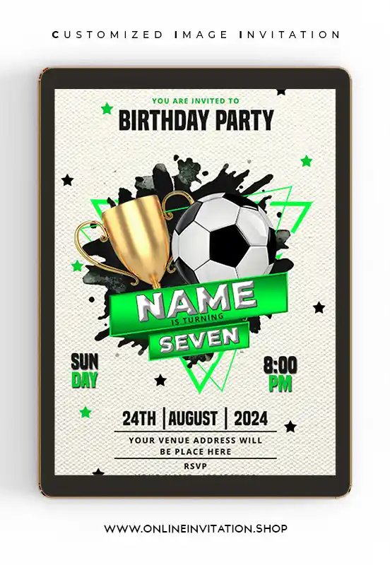 Football birthday invitation card