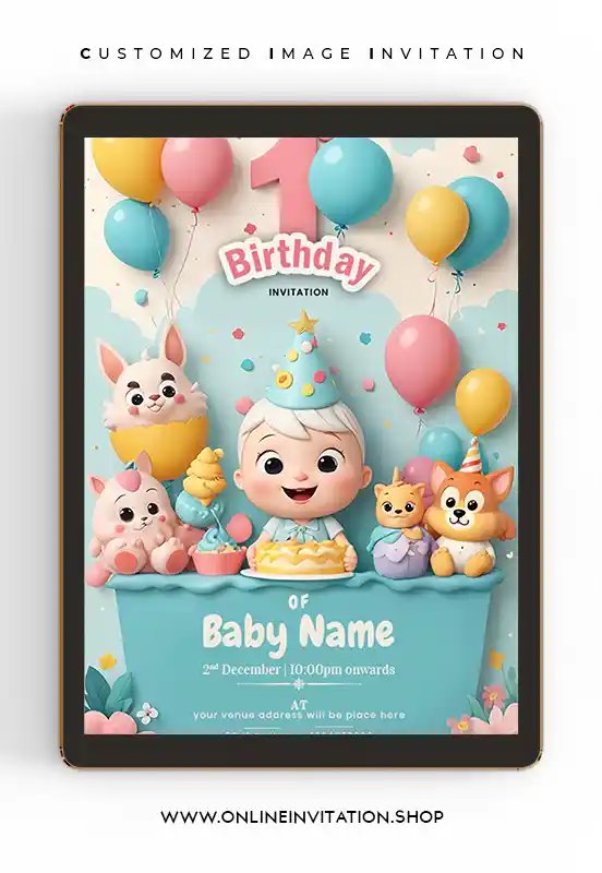 1st year Birthday invitation Cards