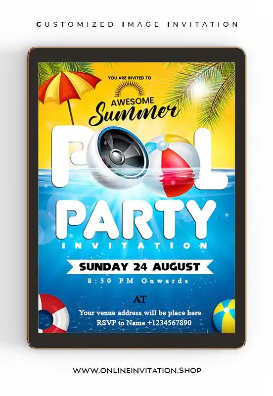 Pool Party Invitation Card | Online card