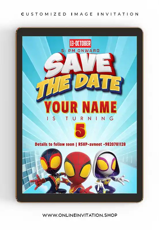 Spidey Birthday Save the date Card | online