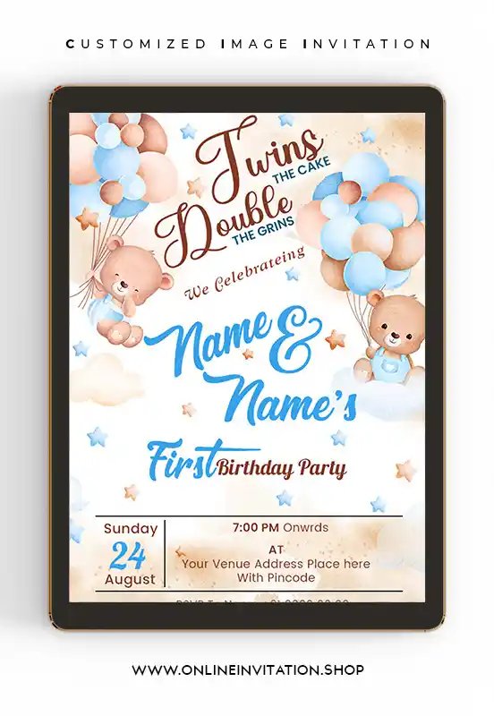 Twin Birthday Invitations | Card online