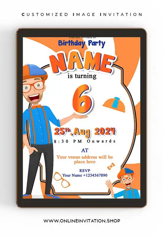 Blippi Birthday Invitation | Card online