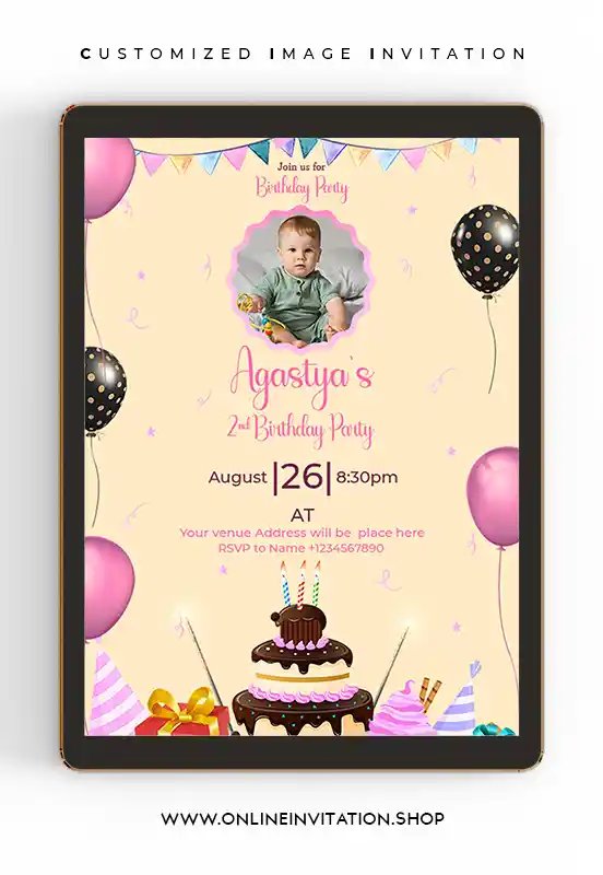 1st Happy Birthday Invitation | online