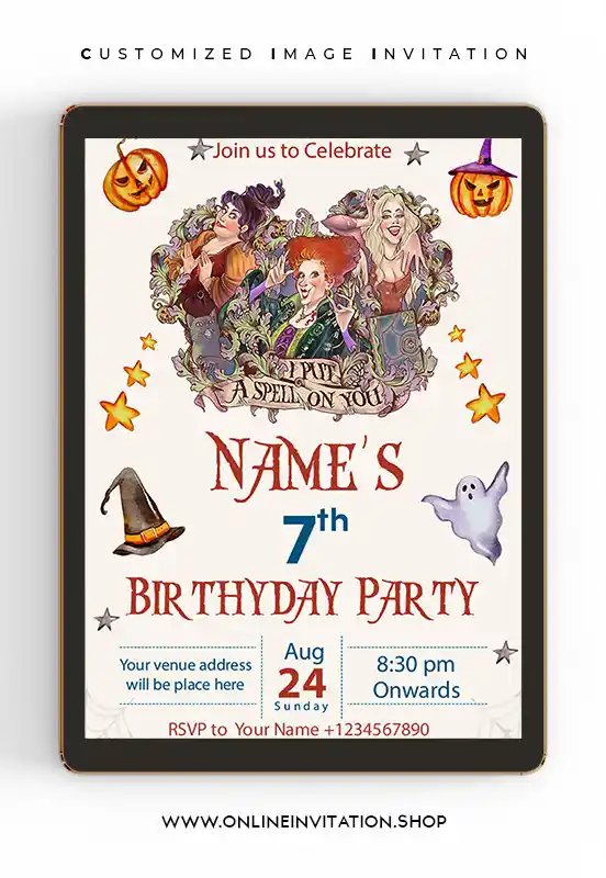 Hocus Pocus Birthday Invitations | Card online