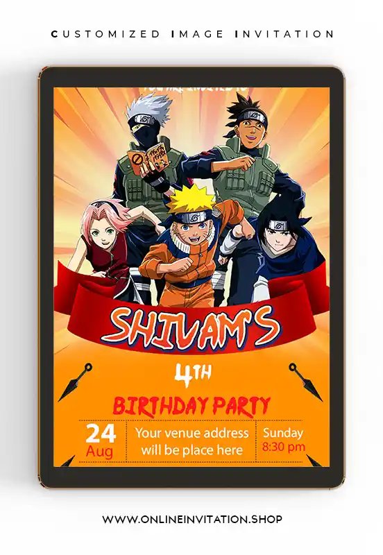 Personalized Naruto Birthday Invitation