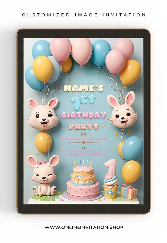 One year Birthday Invitations-V3 | Card online