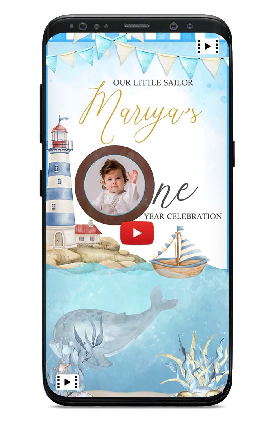 Ocean Theme Birthday Invitation | Video