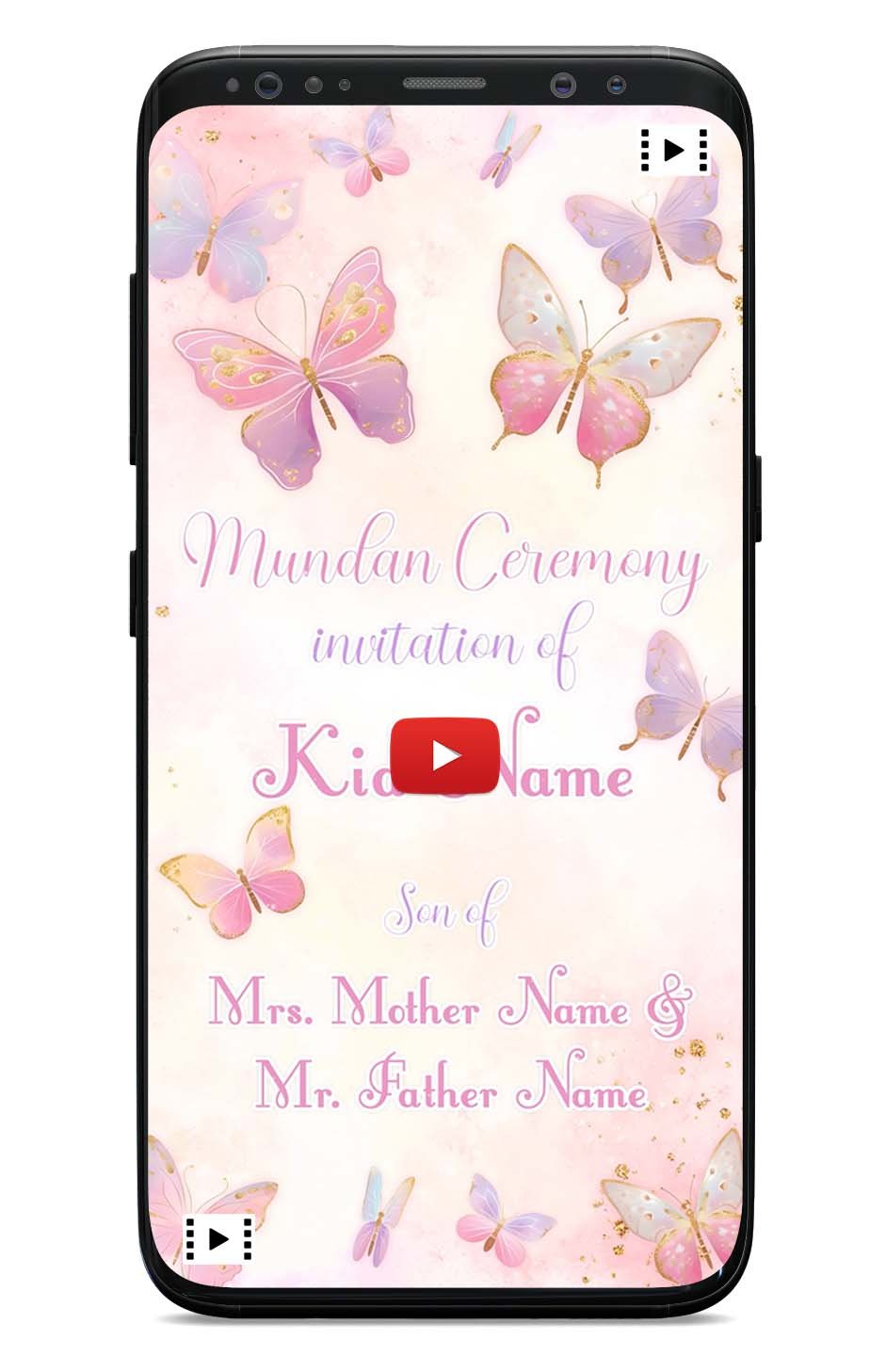 Mundan Ceremony Card | Butterfly Theme