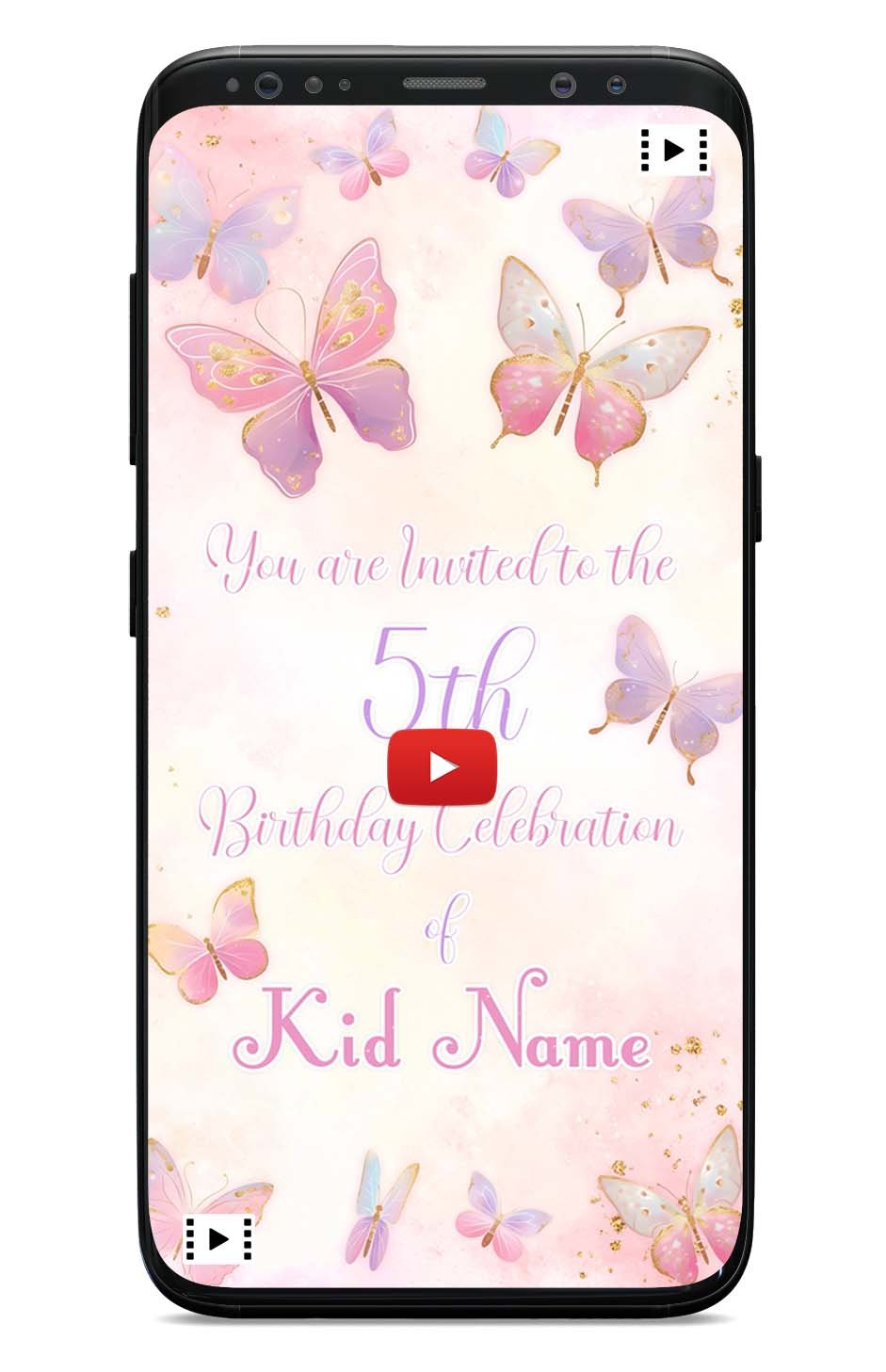 Butterfly Birthday Invitation Card