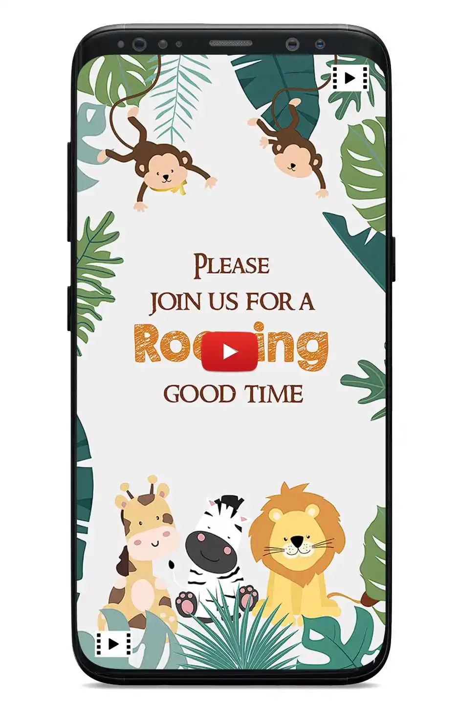 1st Birthday Jungle Theme Invitation