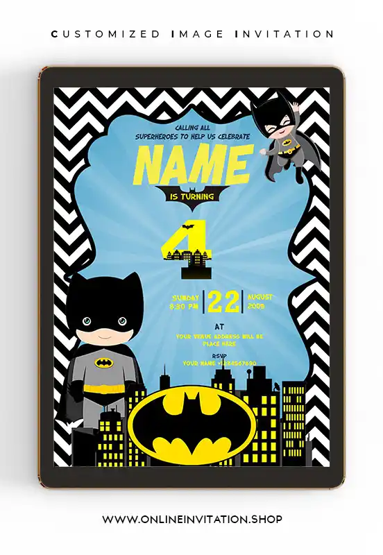 Batman Birthday Invitation Card