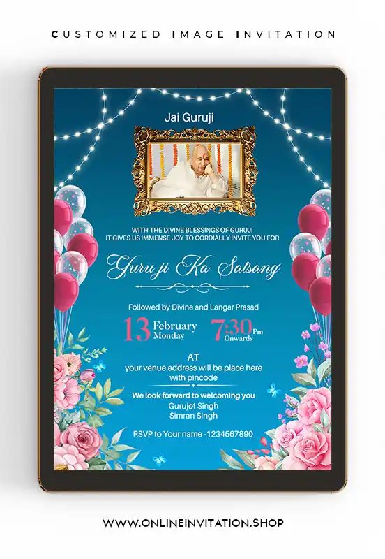 Guru ji Satsang Invitation Card