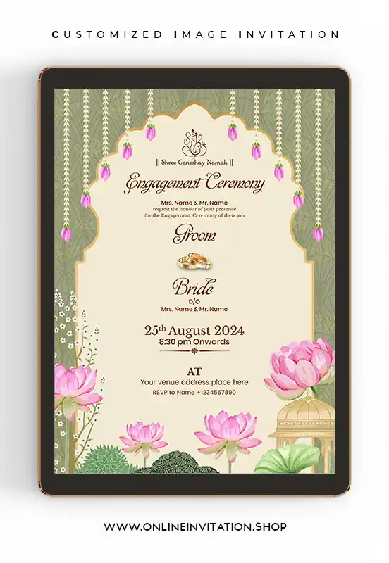 Engagement Invitation Card with Name Editing Free