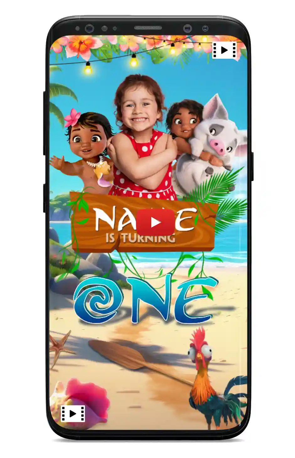 Moana Online Birthday Invitation_ Mokup