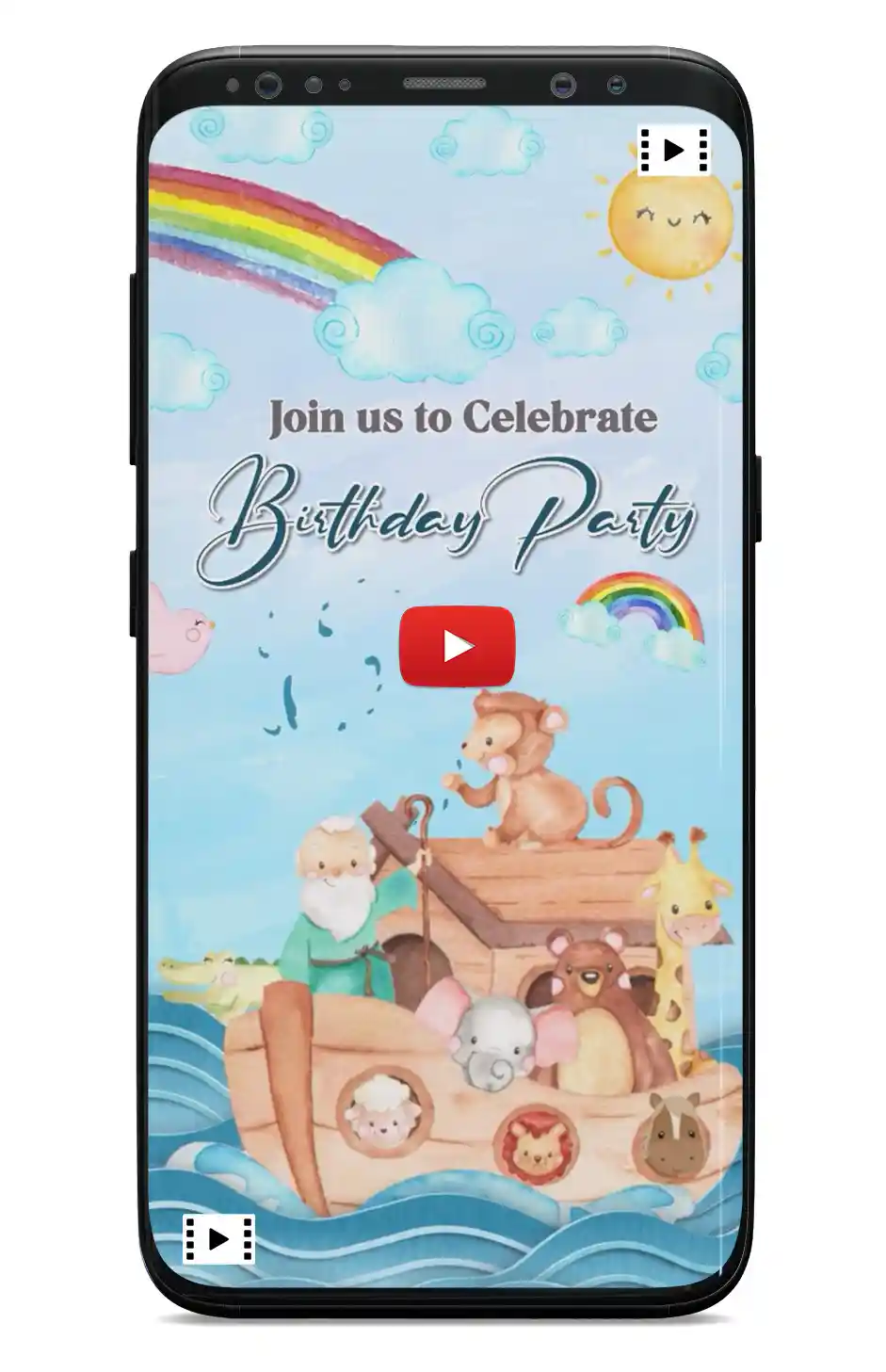 Noahs ark Birthday Invitations_Mokup