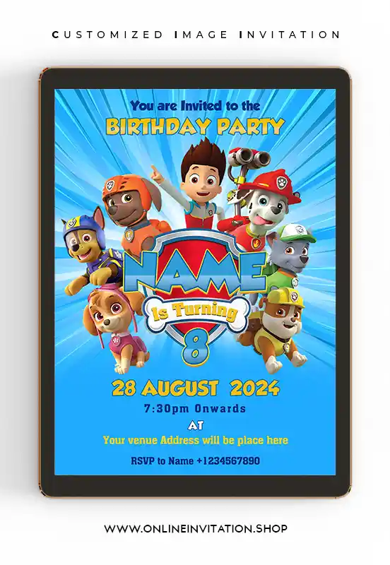 Paw Patrol Birthday Invitation Card online