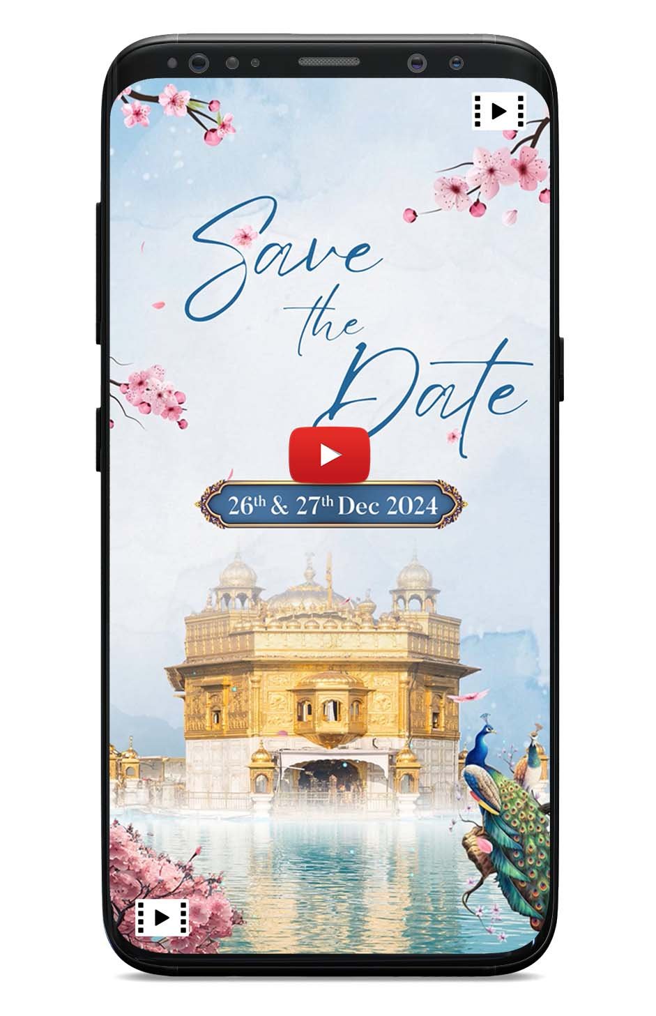 punjabi cards wedding_Blue light_Save the date